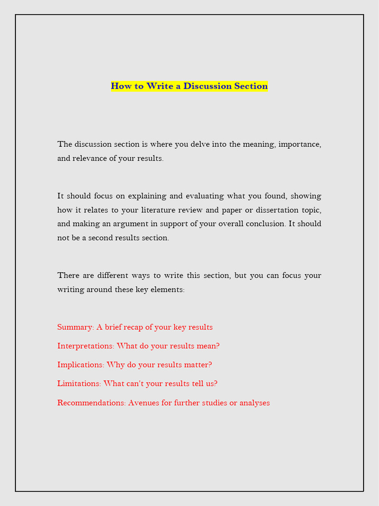 How To Write A Discussion Section | PDF | Hypothesis | Theory