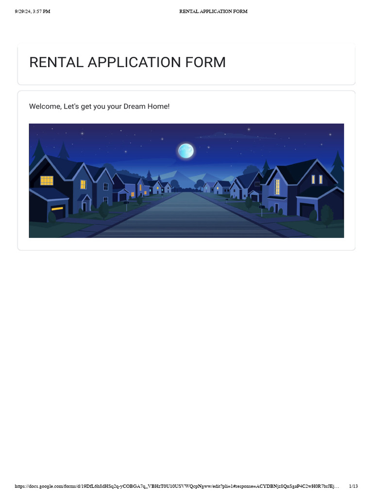 Rental Application Form - Google Forms | PDF | Lease | Common Law
