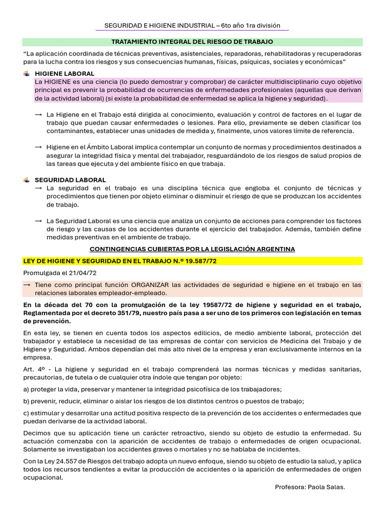 Seguridad e Higiene Industrial en Trabajo | PDF | Seguridad y salud ...