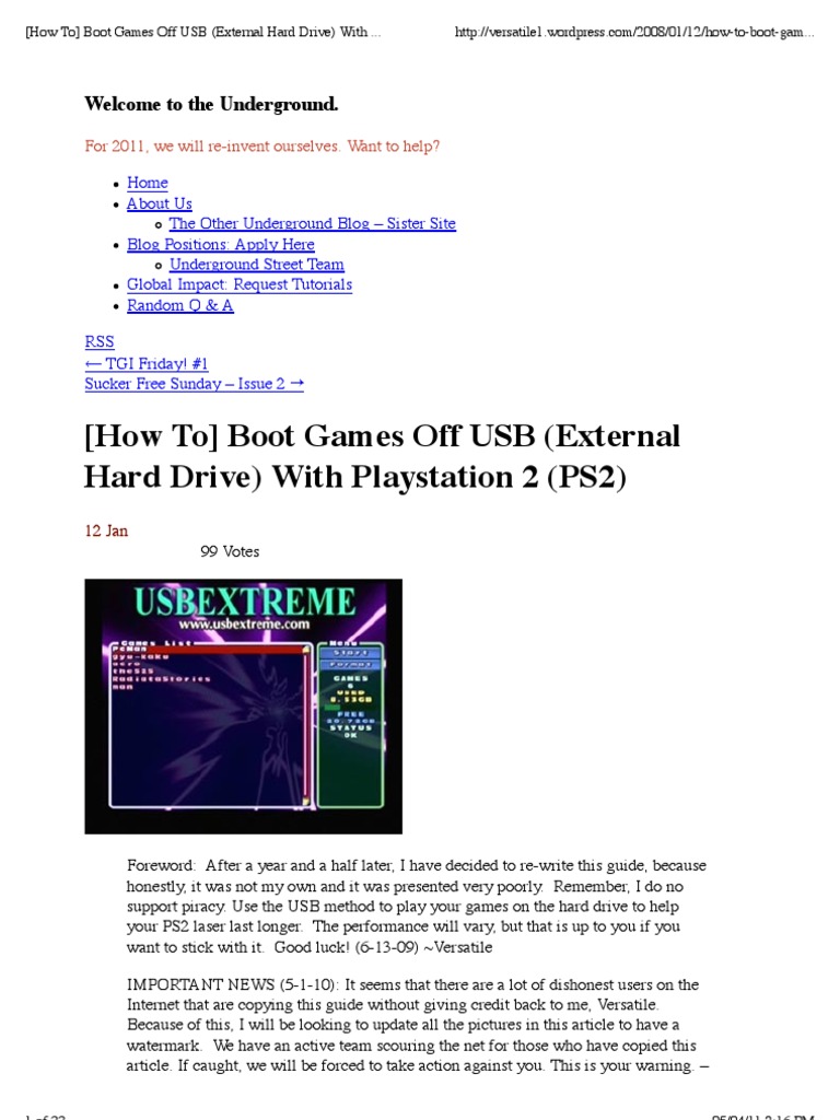 PS2 USB Game Booting Guide | PDF | Usb Flash Drive | Booting
