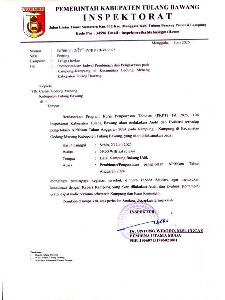 Pemberitahuan Gedung Meneng | PDF