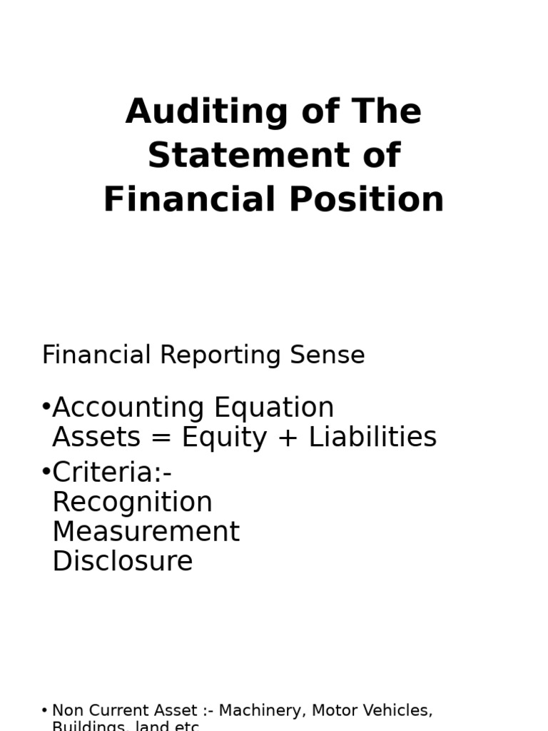 Auditing Non-Current Assets Guide | PDF | Audit | Equity (Finance)