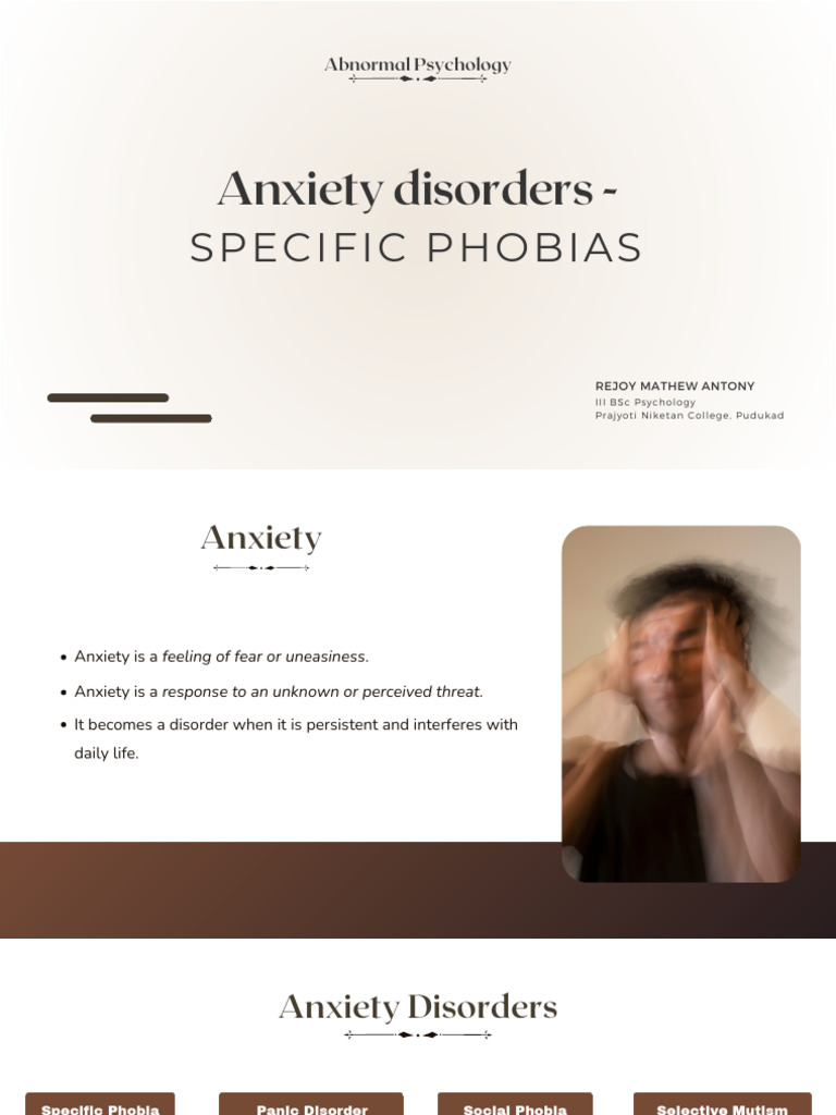 Anxiety Disorder Specific Phobia | PDF | Phobia | Anxiety
