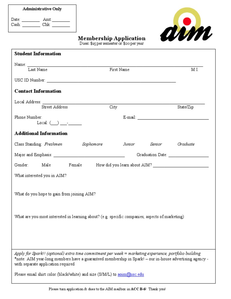 Student Membership Application | PDF