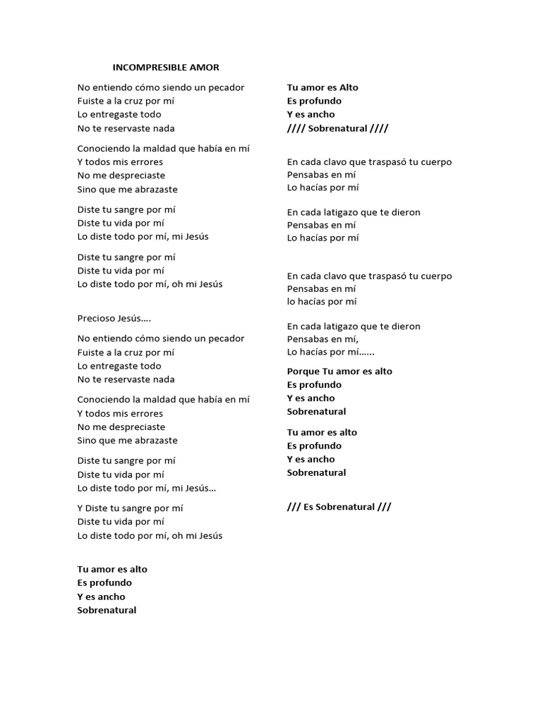 Incompresible Amor | PDF