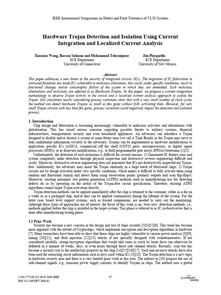 Hardware Trojan Detection and Isolation Using Current Integration and ...