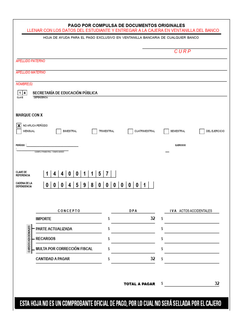 Pago por Compulsa de Documentos | PDF