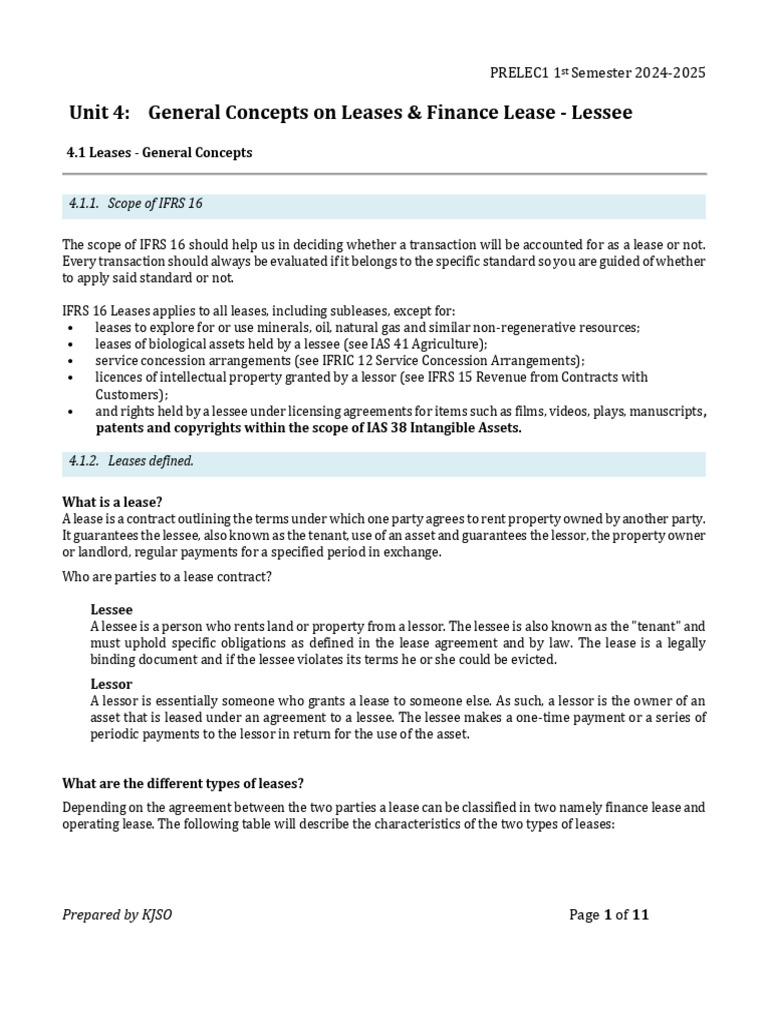 Leases and Finance Lease Overview | PDF | Lease | Private Law