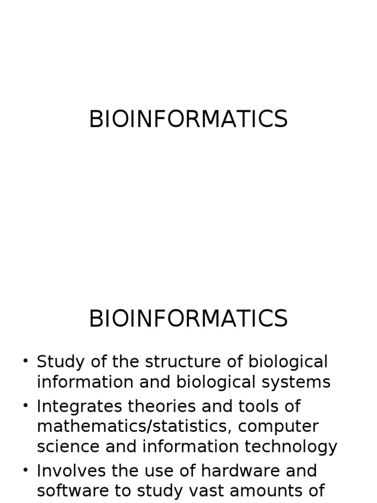 Bioinformatics I | PDF | Wellness