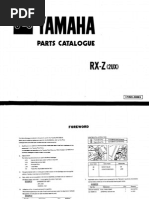 Yamaha RXZ Manual and Diagrams | PDF