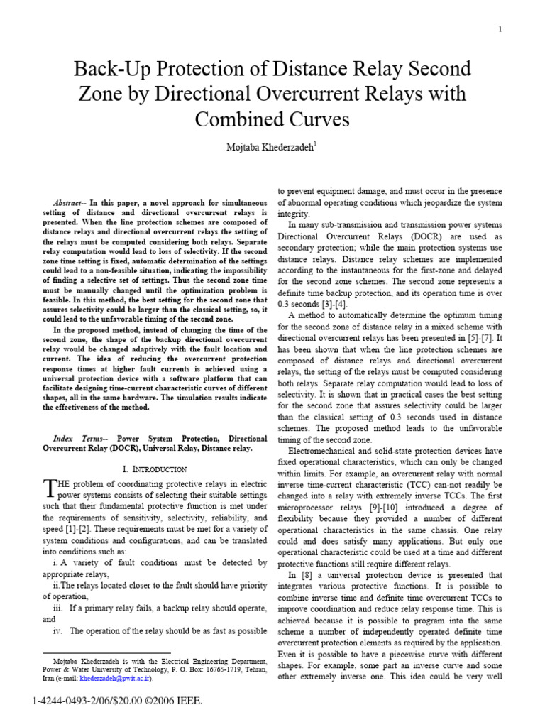 Back-Up Protection of Distance Relay Second Zone by Directional ...