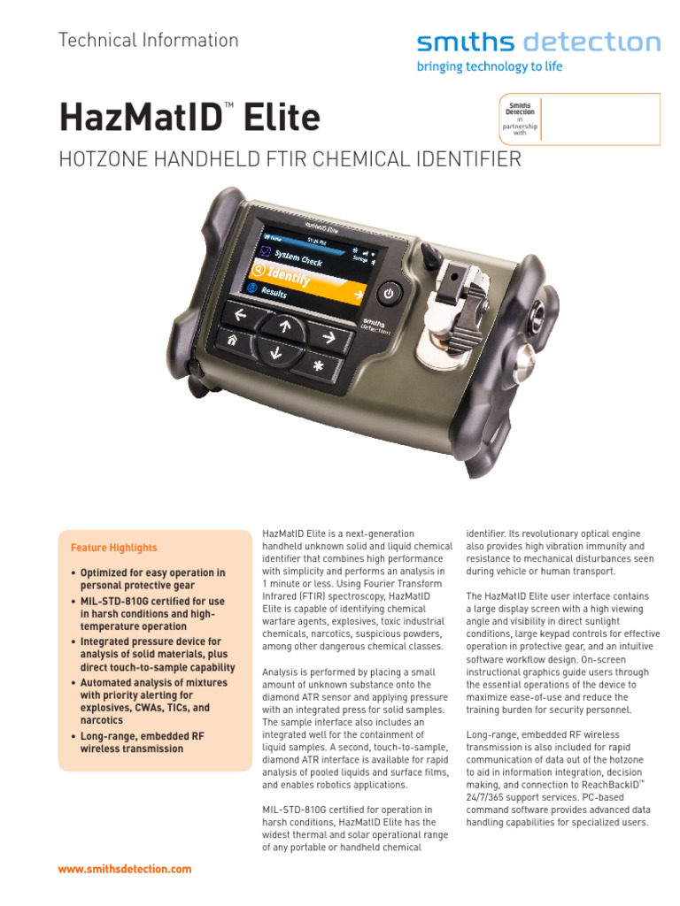 HazMatID Elite: Advanced Chemical Identifier | PDF | Spectroscopy ...
