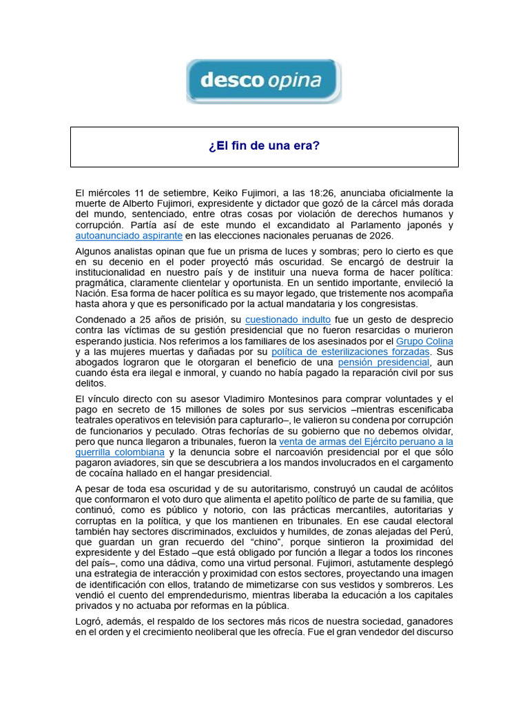 ¿El Fin de Una Era | PDF