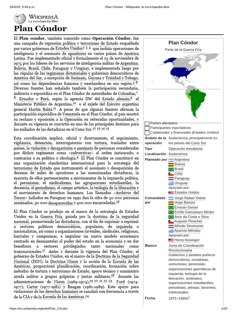 Plan Cóndor - Introduccion | PDF