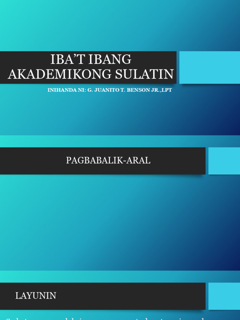 Ibat Ibang Akademikong Sulatin | PDF