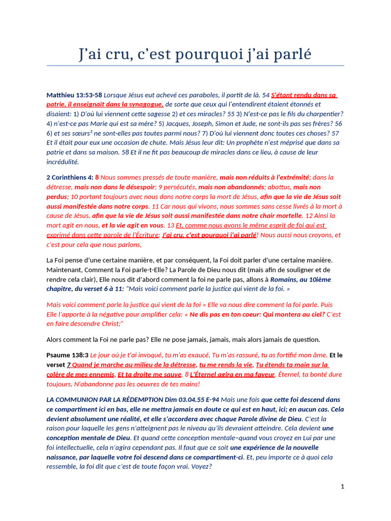 La Foi et l'Incrédulité expliquées | PDF | Dieu | Discours