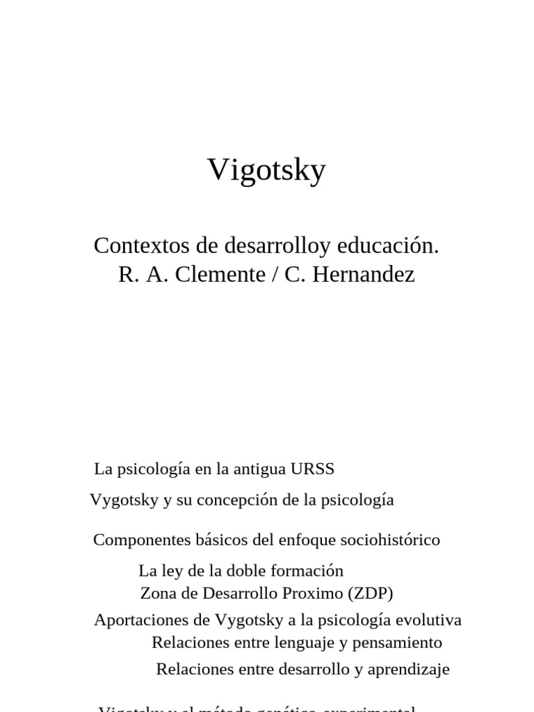 Aportaciones de Vygotsky a la Psicología | PDF | Sicología | Ciencia ...