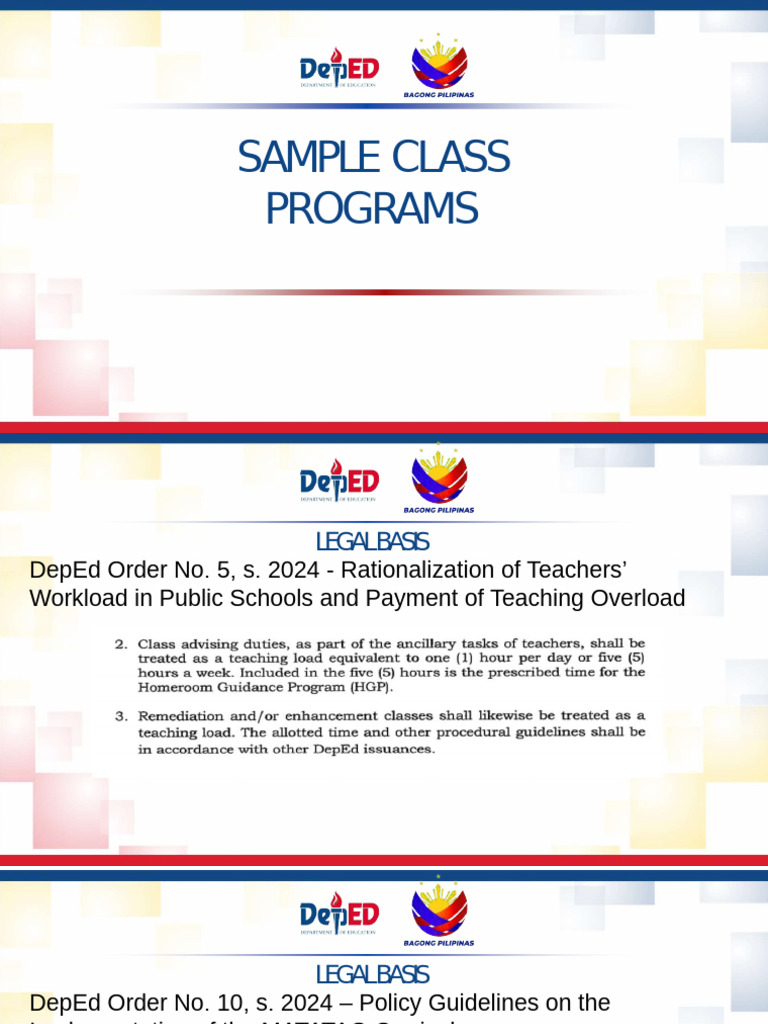 Edited Sample Class Programs Grades 1 3 | PDF