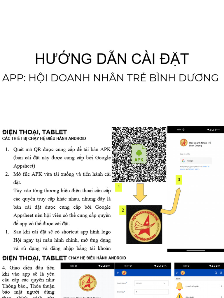 HDSD Cai Dat App | PDF