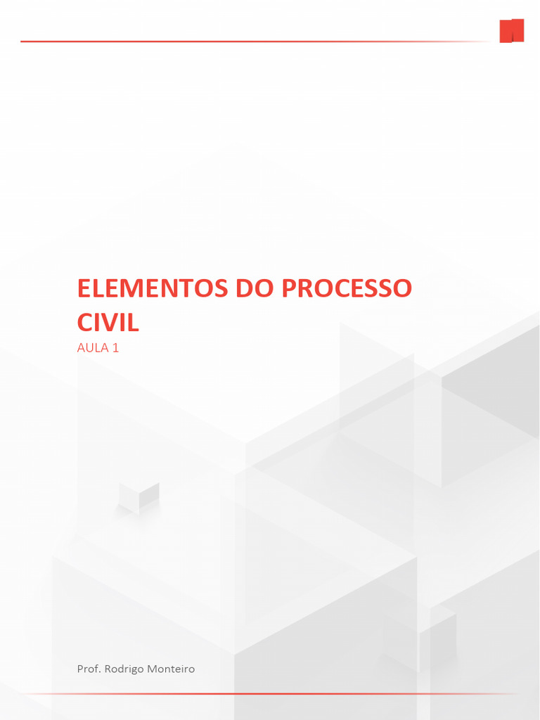 Elementos do Processo Civil: Aula 1 | PDF | Jurisdição | Juiz