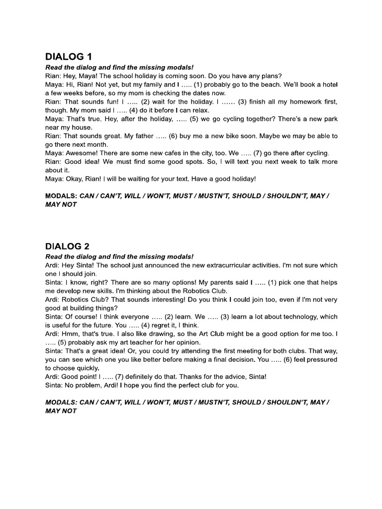 Dialog Modals | PDF