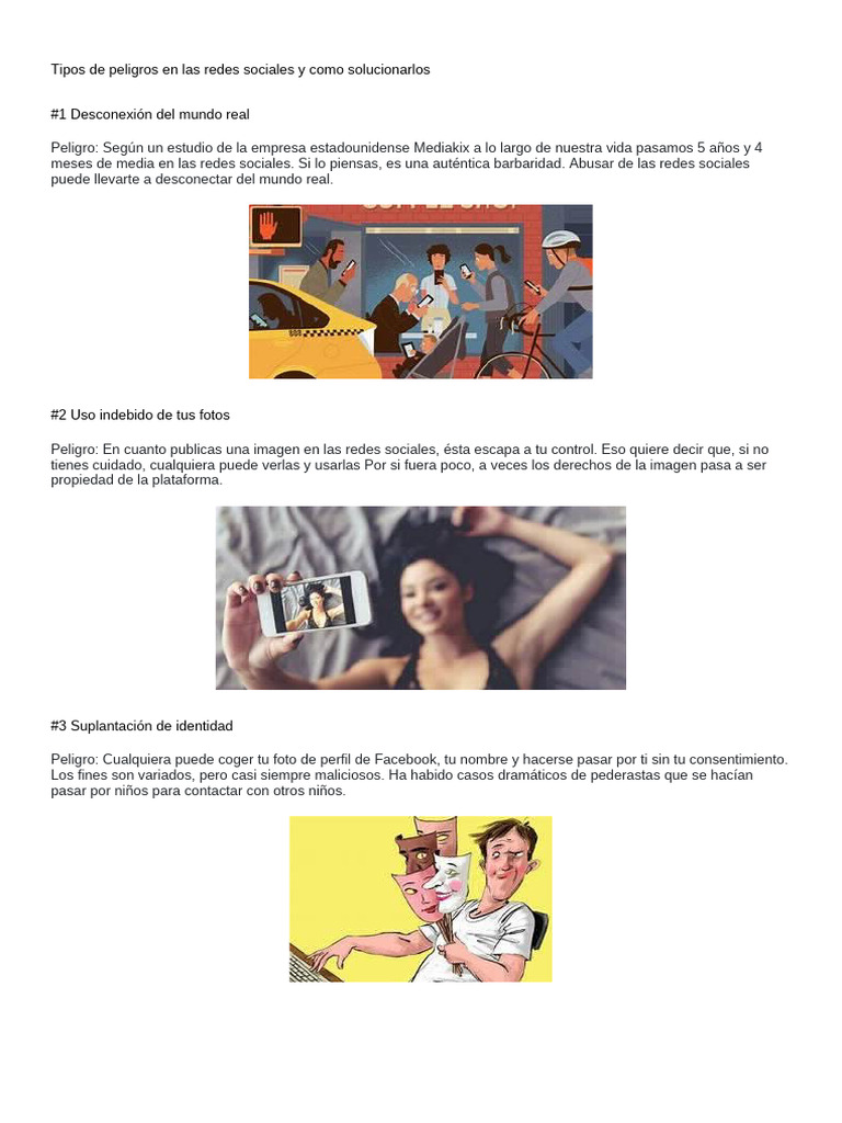 Peligros en Redes Sociales y Soluciones | PDF | Redes sociales ...