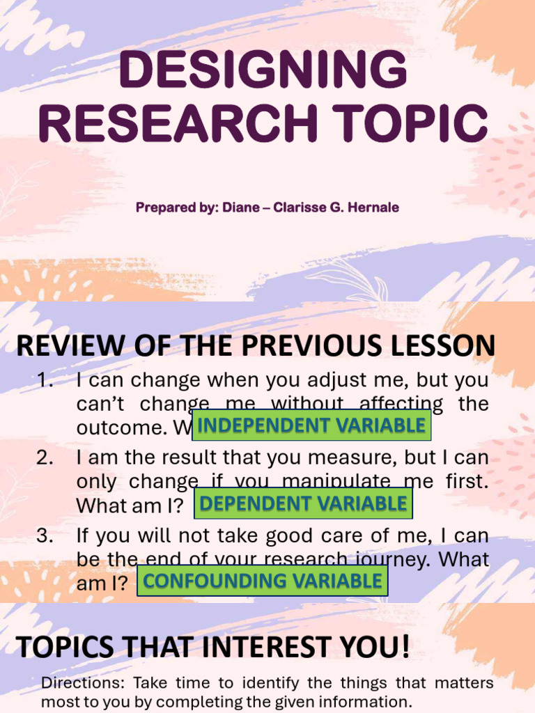 Steps to Design a Research Topic | PDF | Scientific Method | Inquiry
