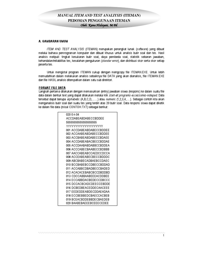 Gambaran Umum Iteman | PDF