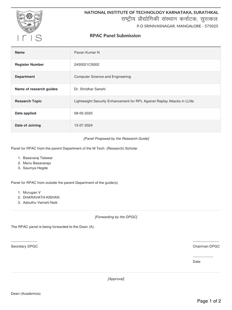 Rpac Formation Form | PDF
