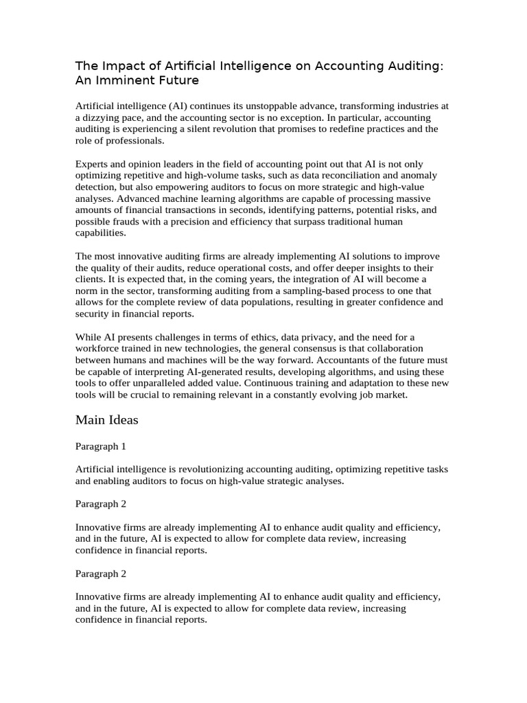 Image showcasing The Impact of Artificial Intelligence On Accounting Auditing | PDF ...