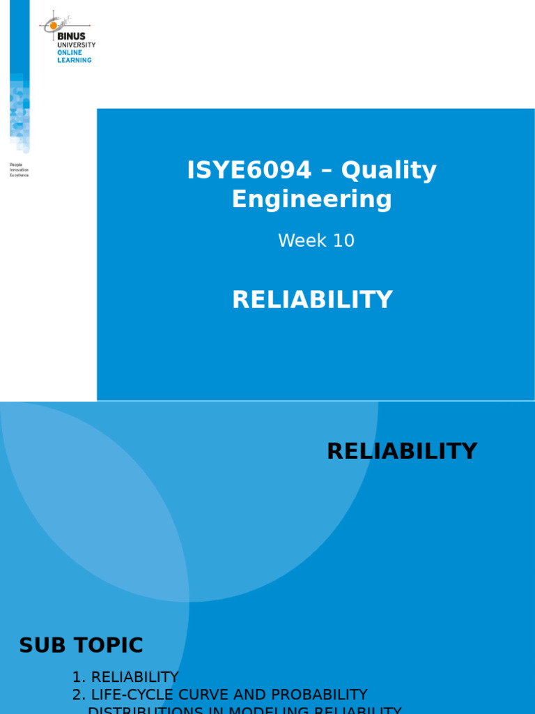 PPT10-Reliability | PDF | Reliability Engineering | Probability ...
