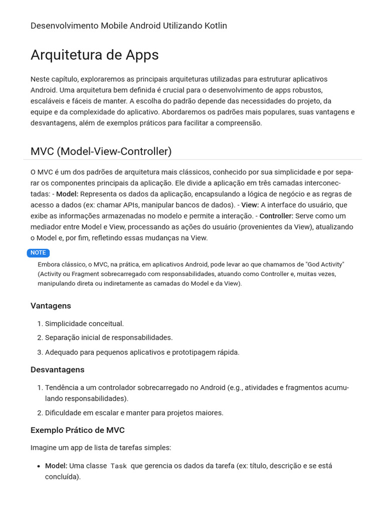 Arquiteturas de Apps Android | PDF | Model-View – Controller (MVC ...