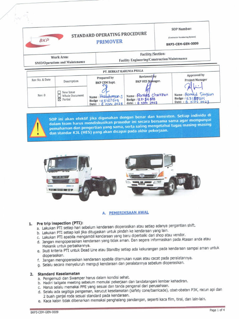 Sop Primover | PDF