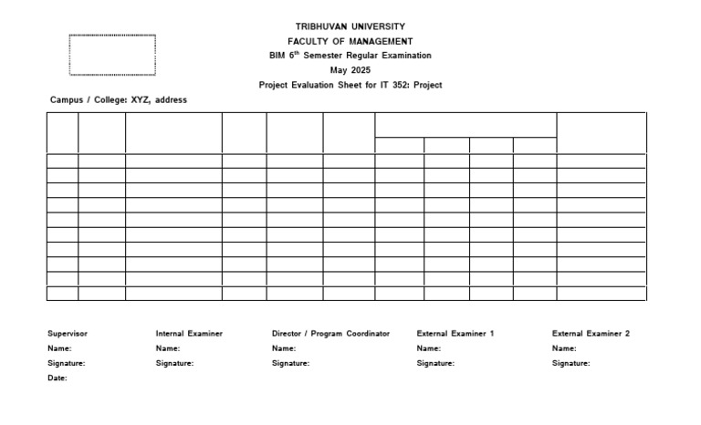 IT 352 Project Evaluation Sheet | PDF