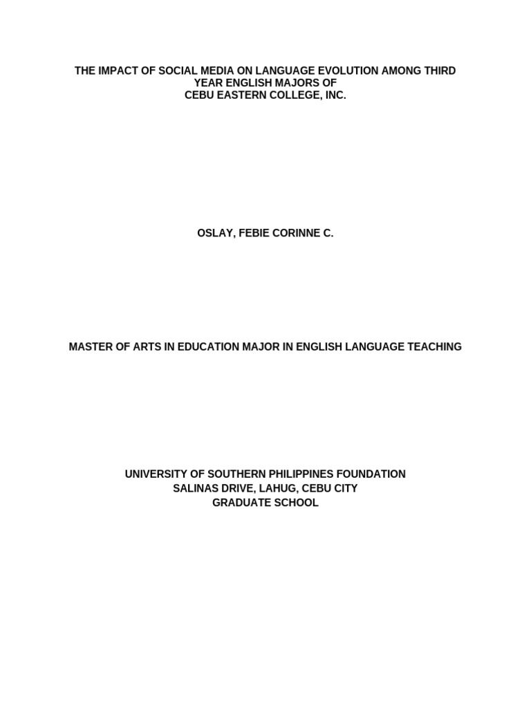 Social Media's Impact on Language in Cebu | PDF | Linguistics | English ...
