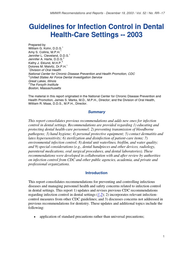 CDC Infection Control Disinfectant