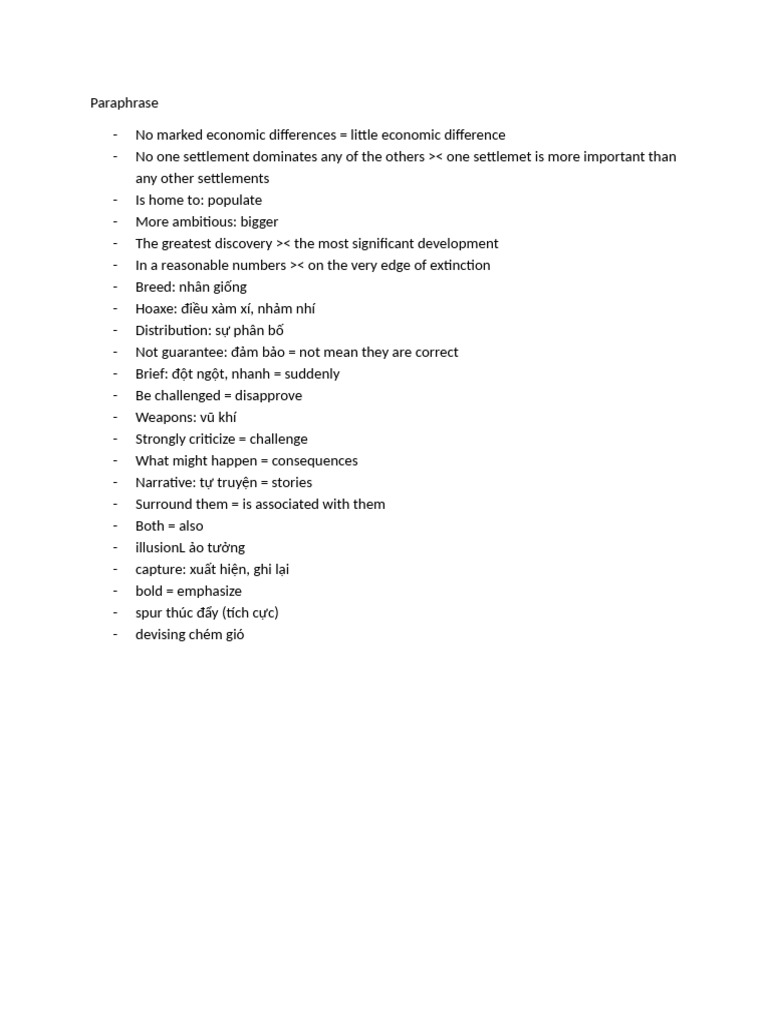 Paraphrasing Techniques and Examples | PDF