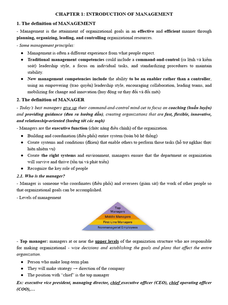 Principles of Management Overview | PDF | Goal | Strategic Planning