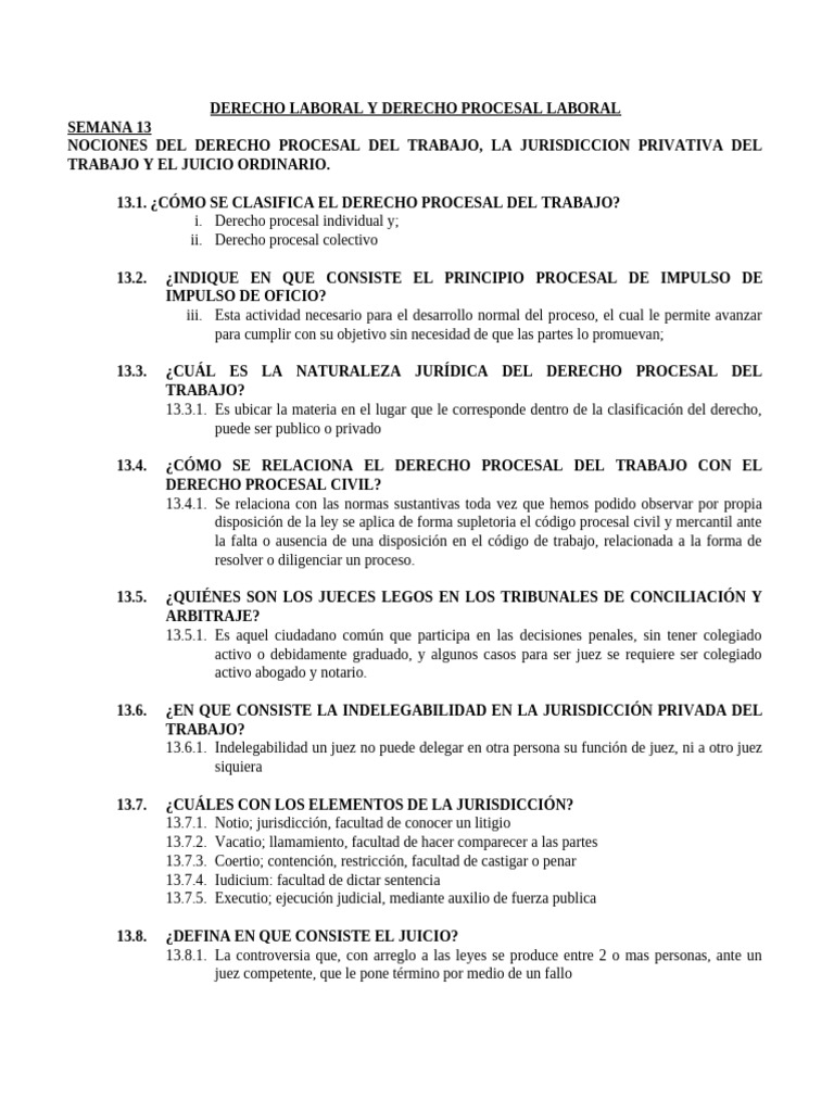 Derecho Laboral y Derecho Procesal Laboral S13 A S18 | PDF | Ley ...