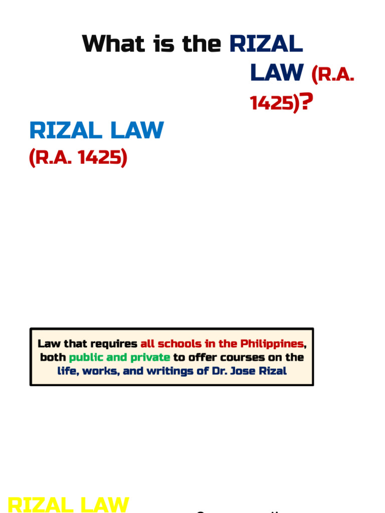 2 - Rizal Law (1ST Sem 25-26) | PDF | Philippines