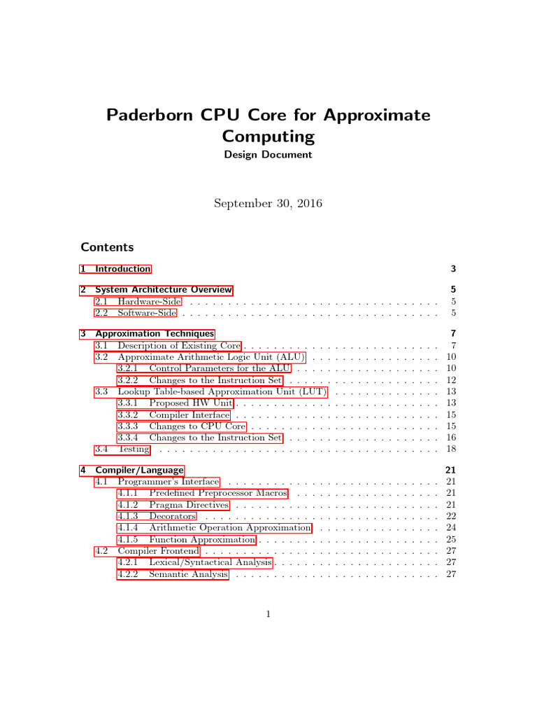 Paderborn CPU Core Design for Approximate Computing | PDF | Central ...