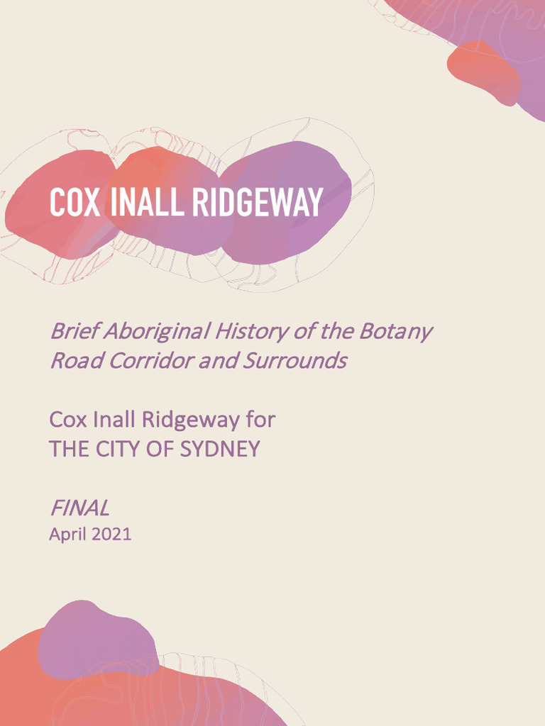 Aboriginal History of Botany Road Corridor | PDF | Cost Of Living ...
