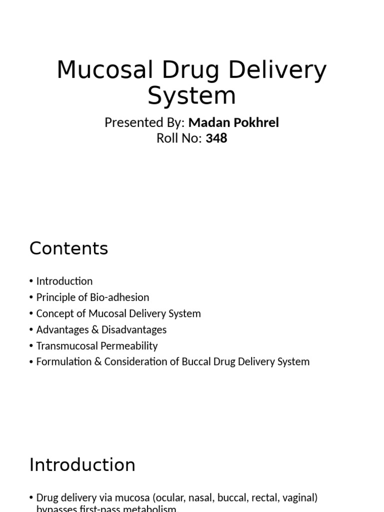 Buccal Drug Delivery System Overview | PDF | Pharmaceutical Sciences ...