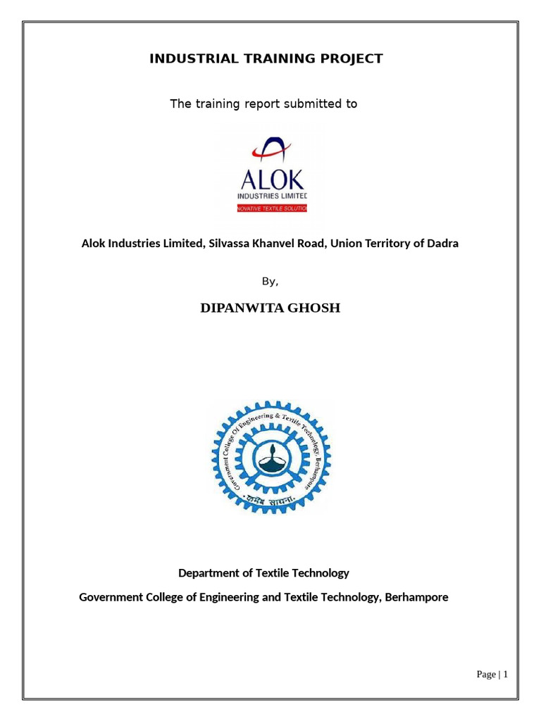 Industrial Training Project | PDF | Loom | Weaving