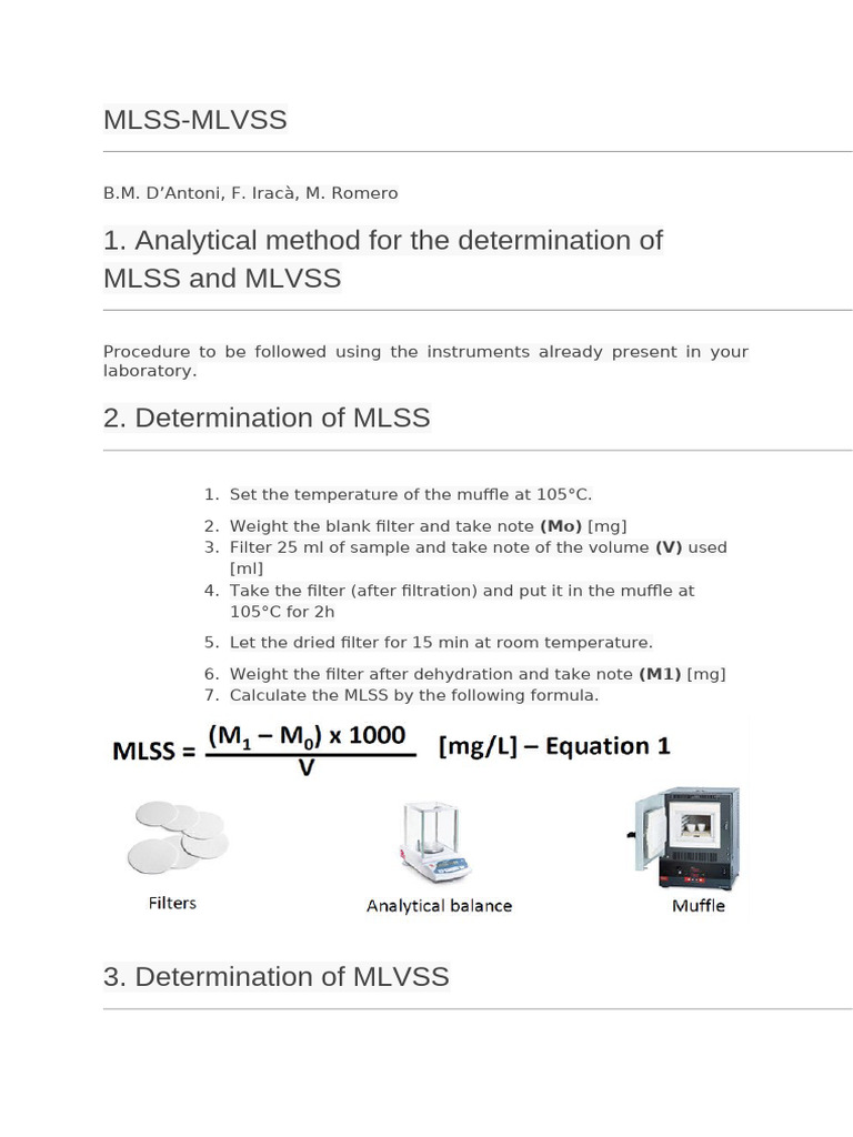 MLSS and MLVSS Measurement Guide | PDF | Biodegradable Waste Management ...