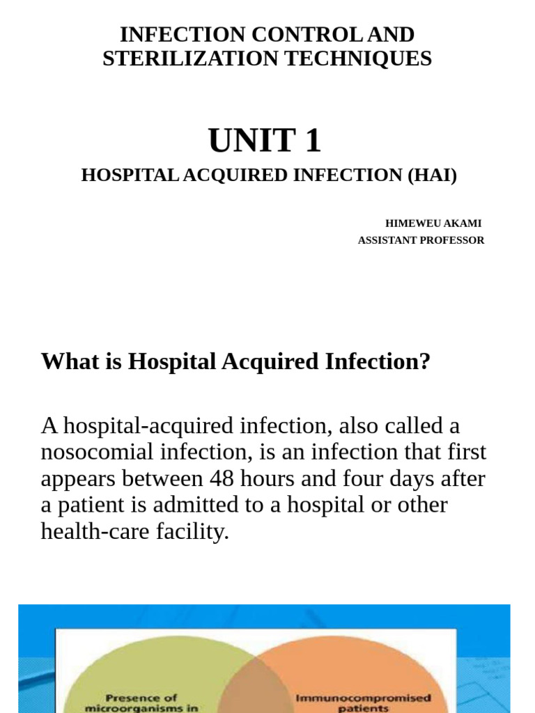 Infection Control Unit I | PDF | Infection | Hospital Acquired Infection