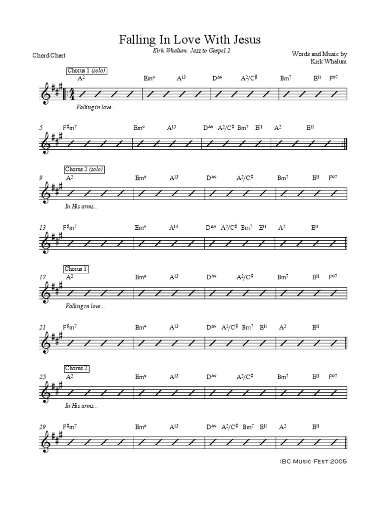 Falling in Love With Jesus - Chord Chart | Elements Of Music | Music Theory