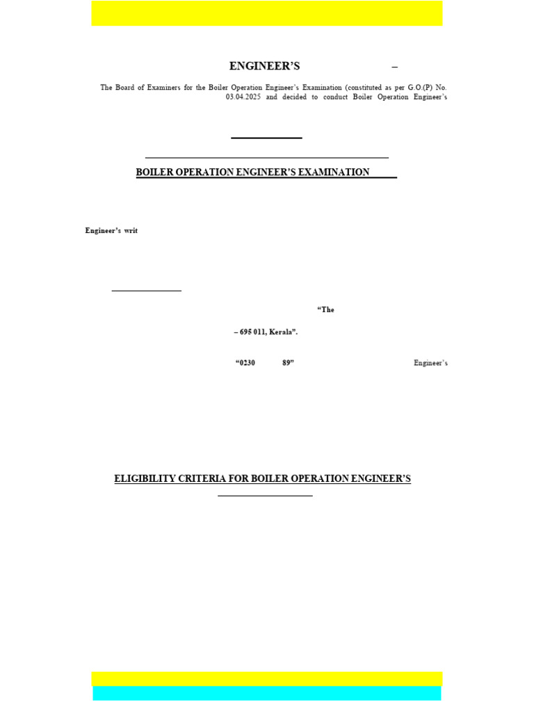 Kerala BOE Exam 2025 Notification | PDF