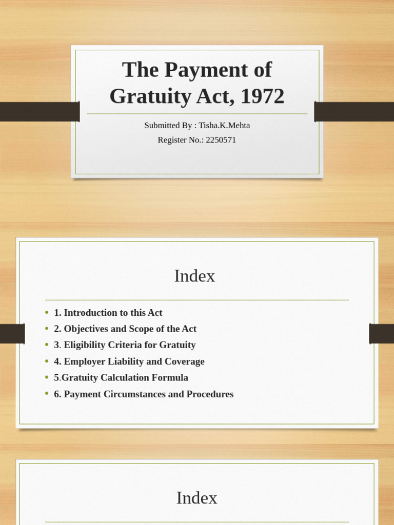 Gratuity Calculation Under 1972 Act | PDF | Employment | Salary