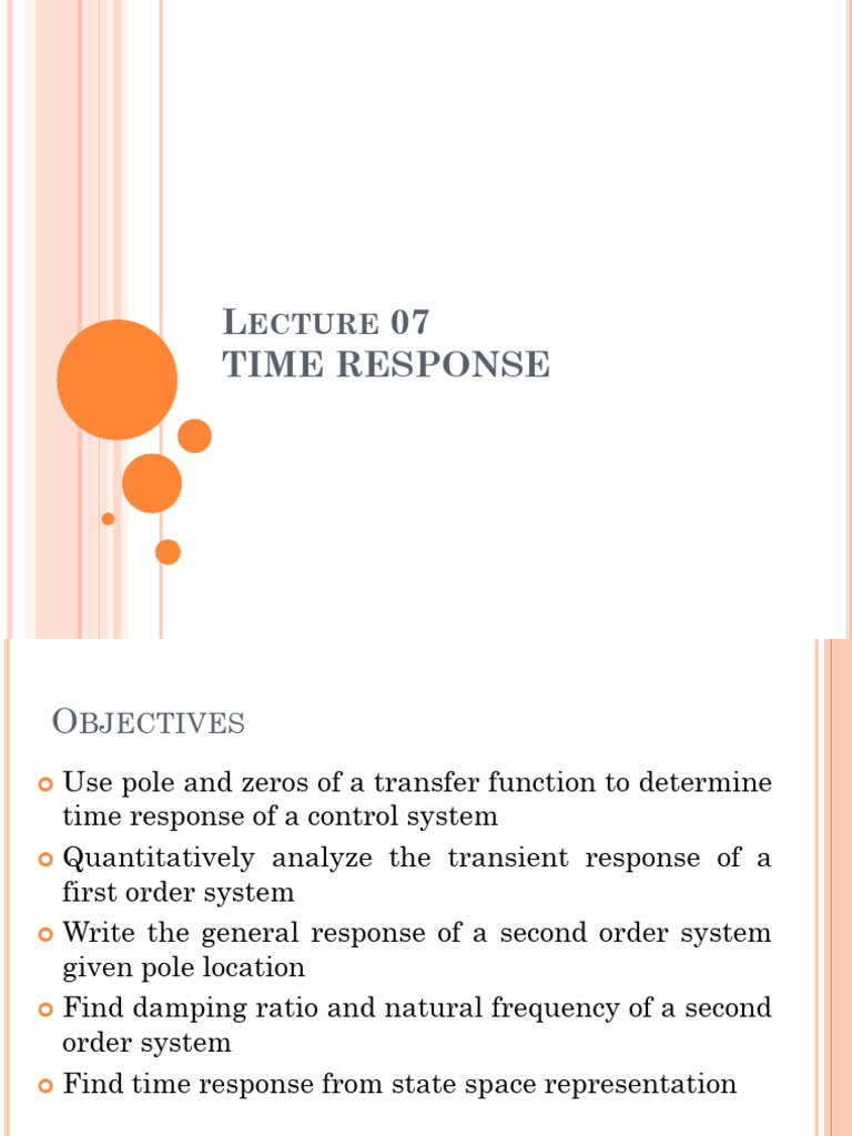 Time Response Analysis in Control Systems | PDF | Damping ...